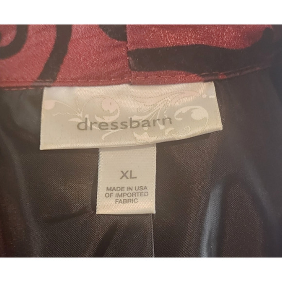 Dress Barn Black and Red Open-Front Blazer Velvety Accents 3/4 Sleeve Women's XL - Picture 5 of 6